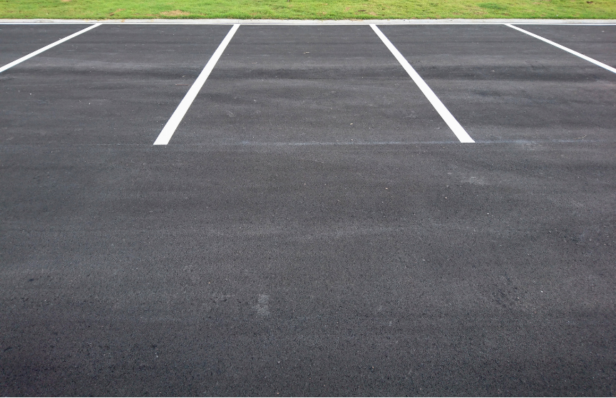 lines marked out in a car park